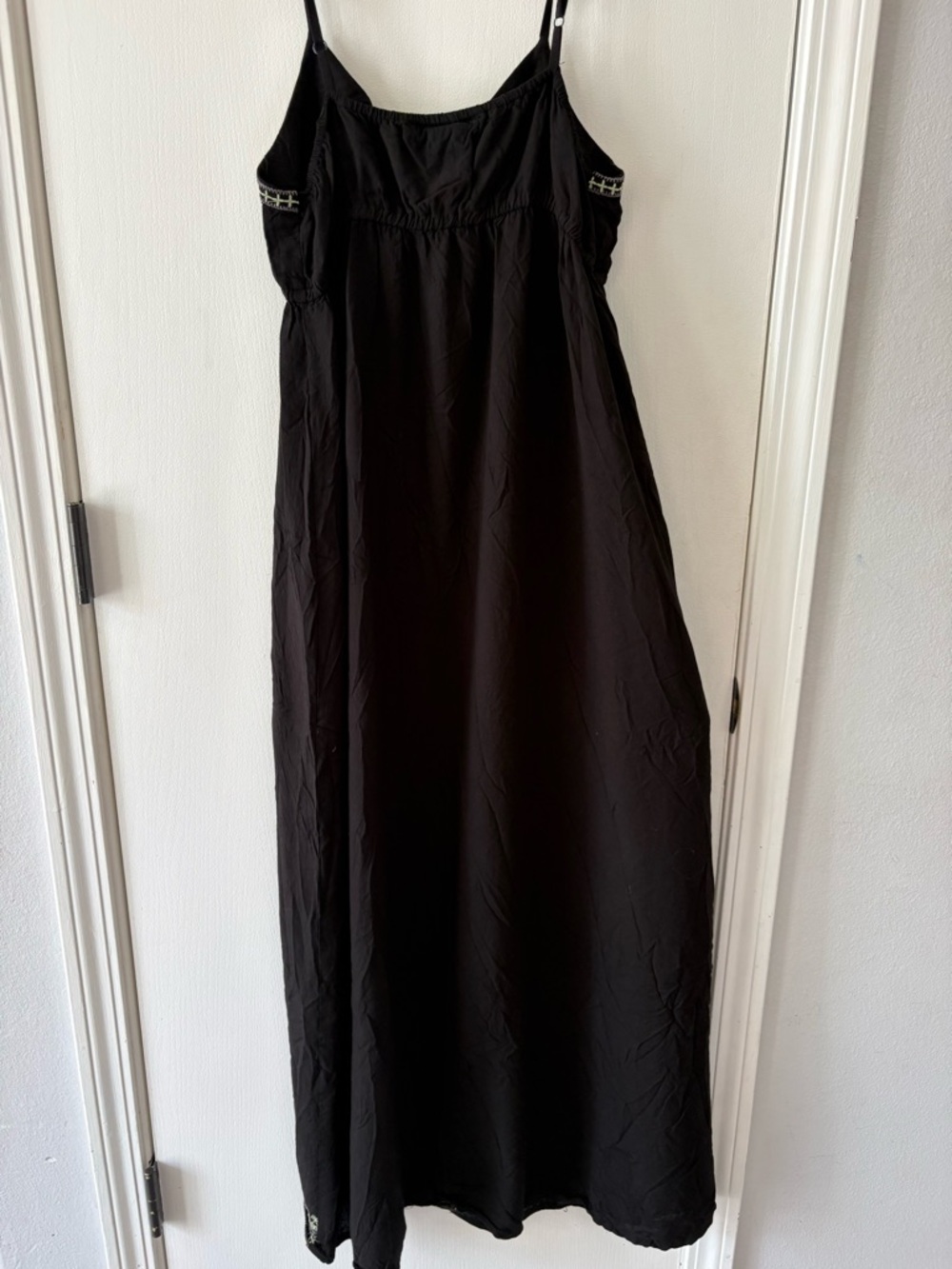Cute Options Black Embroidered Maxi Dress Women’s Size S - Picture 4 of 11